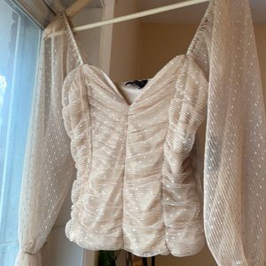 Beige Lacey Top